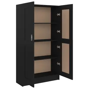 Berkfield Book Cabinet Black 82.5x30.5x150 cm Engineered Wood