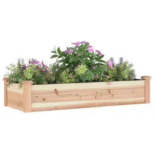 Berkfield Garden Raised Bed with Liner 120x45x25 cm Solid Wood Fir