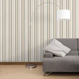 Galerie Simply Stripes 3 Black Tan Step Stripe Smooth Wallpaper