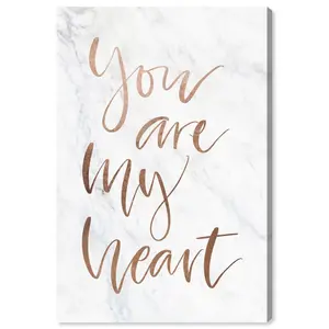 You Are My Heart Rose Gold - Wrapped Canvas Print 152cm H x 102cm W x 5cm D