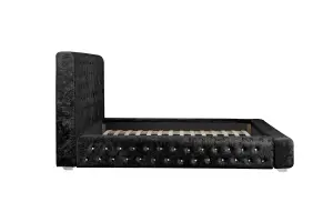 Birlea Grande King Bed Black Crushed Velvet