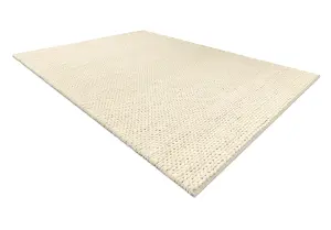 Wool carpet TAHAR 99004B cream - HAND-WOVEN loop, uniform 120x180 cm