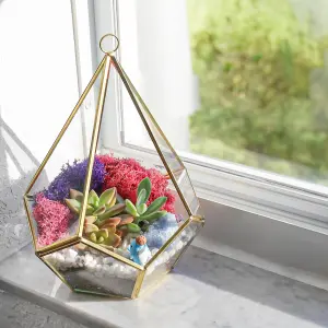 Geometric Planter Pot Grass Flowerpot Garden Home Decor Diamond Indoor / Out UK