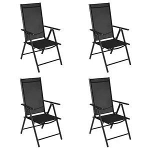 Berkfield Folding Garden Chairs 4 pcs Aluminium and Textilene Black