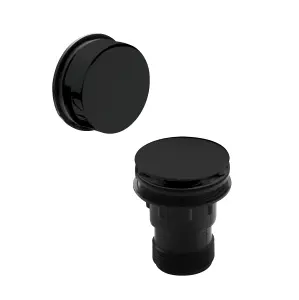 Easyclean Click Clack Push Button & Minimalist Overflow Bath Waste for Baths up to 13mm Thick - Black