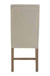 Elegant Upholstered Beige Linen Dining Chair, Comfortable Modern Dining Chair, Durable Small Modern Chair