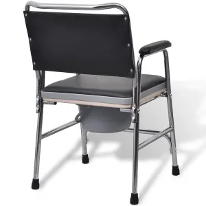 Durable Commode Chair Steel Black