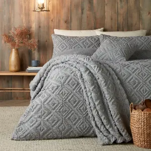 Romo Grey Super Soft Fleece & Sherpa Throw