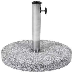 Charles Bentley 15Kg Round Granite Parasol Base Stone Umbrella Stand