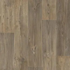 Brown Modern Wood Effect Anti-Slip Vinyl Flooring for Home, Shops, Offices, 2.9mm Thick Vinyl Sheet-2m(6'6") X 3m(9'9")-6m²