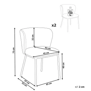 Set of 2 Dining Chairs MINA Off-White