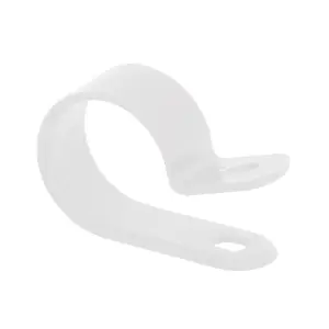 10 x Natural/White Nylon 12mm P Clips for Conduit, Cable, Tubing & Sleeving