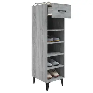 Berkfield Shoe Cabinet Grey Sonoma 30x35x105 cm Engineered Wood