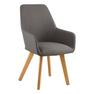 Interiors by Premier Lightweight Grey Leisure Chair, Effortless Cleaning Lounge Chair, Space-Saving Armchair, Comfy Lobby Chair