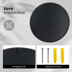 Costway 60 cm Bathroom Round Entryway Mirror Wall Mounted Mirror Home Decoration