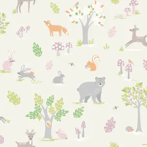 Holden Décor Cream Woodland Smooth Wallpaper