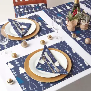 Homescapes Blue Winterland Christmas Table Runner 35 x 180 cm