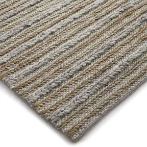 Melrose Handwoven Wool Blended Elegant Grey Medium Area Rug 120/170cm