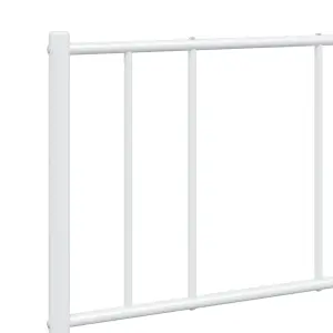 Berkfield Metal Bed Frame with Headboard White 150x200 cm 5FT King Size