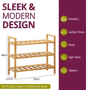 Hallowood Furniture Aston 3 Tier Stackable Shoe Rack