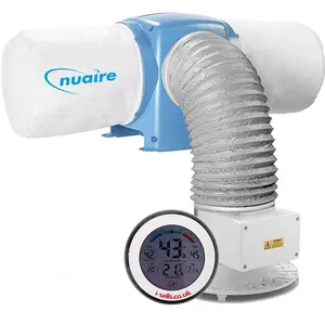 Nuaire Drimaster Dri-Eco-Heat HCS - Condensation Ventilation Loft Unit - with Hygrometer Bundle (Without Rf Control Functionality)