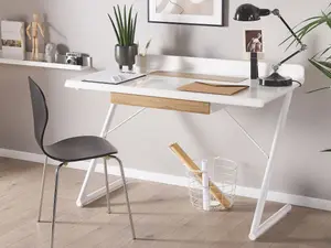 Home Office Desk with Storage White FOCUS