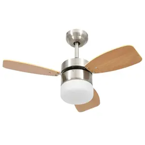 Burrell 76cm Ceiling Fan with LED Lights Brown