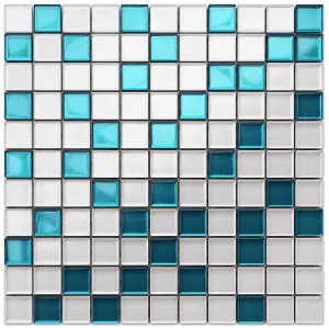 Glass mosaic on mesh for bathroom or kitchen 300mm x 300mm - Laguna