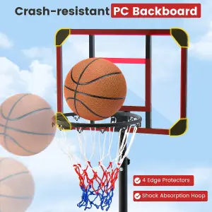 Costway Basketball Backborad Hoop Net Set 193-248cm Adjust Basketball Goal System