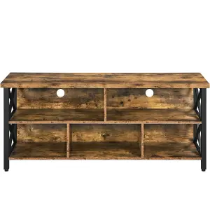 Yaheetech Rustic Brown TV Cabinet with 3 Shelves