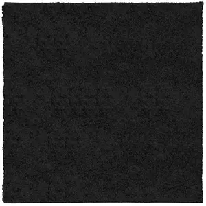 Shaggy Rug PAMPLONA High Pile Modern Black 160x160 cm