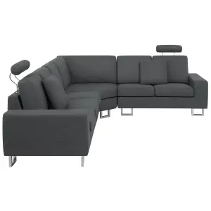 Corner Sofa STOCKHOLM Dark Grey Fabric Left Hand