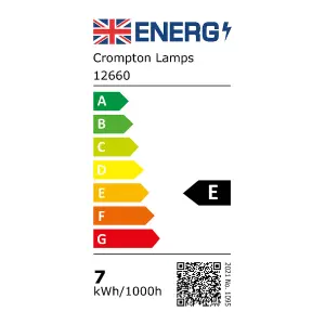 Crompton Lamps LED G95 Globe 7W B22 Dimmable Warm White Opal (3 Pack)