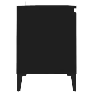 vidaXL TV Cabinet with Metal Legs Black 103.5x35x50 cm