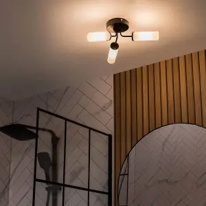 ValueLights Canya Black Bathroom Wall Light