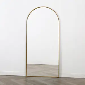 Arch Metal Floor Mirror Gold