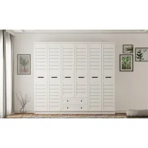 VENICE XL 6 Door 2 Drawer Wardrobe, White Colour