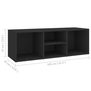 Berkfield Shoe Storage Bench Black 105x35x35 cm Engineered Wood