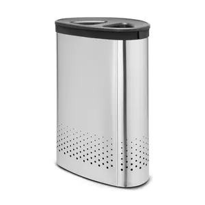 Brabantia 55 Litre Selector Laundry Bin Matt Steel/Dark Grey