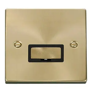 Satin / Brushed Brass 13A Fused Ingot Connection Unit - Black Trim - SE Home