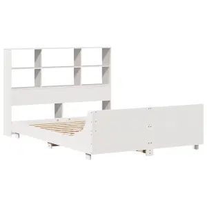 Berkfield Bed Frame without Mattress White 140x190 cm Solid Wood Pine