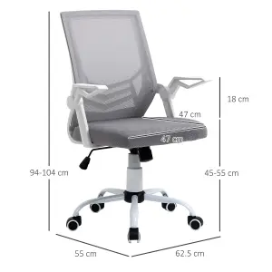 Vinsetto Mesh Swivel Office Chair Task Computer Chair w/ Lumbar Support, Grey