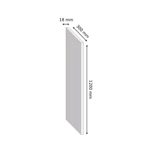 Grey Oak effect Square edge Furniture panel, (L)1.2m (W)300mm (T)18mm