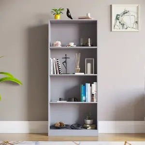 Ronald Bookcase Grey / 140 cm H x 60 cm W