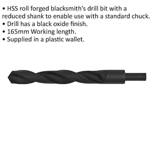 High-Performance 23.5mm HSS Blacksmith Drill Bit with Reduced Shank