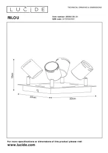 Lucide Rilou Modern Ceiling Spotlight - LED Dim. - GU10 - 4x5W 3000K - White