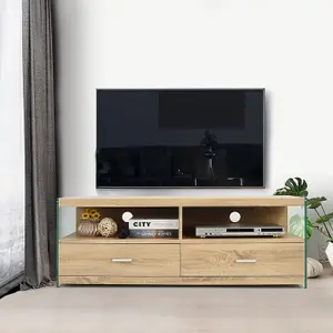 EKODE Modern TV Cabinet With 2 Drawers And Consoles For Storage