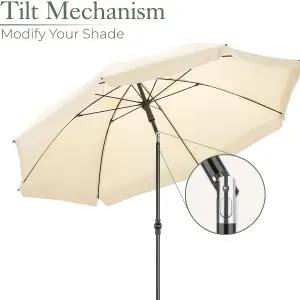 Portable Beach Parasol Tilting - Cream