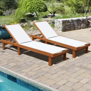 Costway Patio Fabric Chaise Lounge Chair Outdoor 5-Position Adjustable Recliner