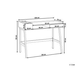 Home Office Desk with Storage White PARAMARIBO